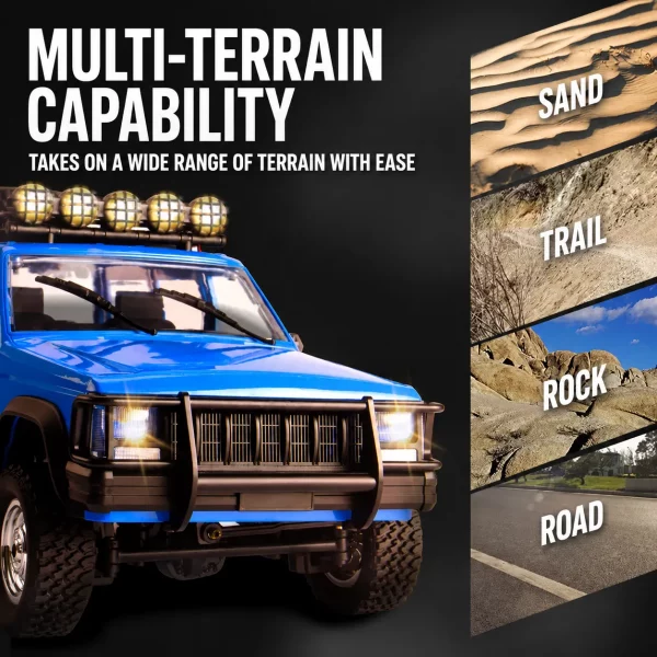 1:12 Scale Jeep Cherokee 4WD RC Rock Crawler – 2.4GHz RTR Off-Road Trail Truck