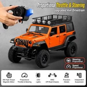MN128 Jeep Wrangler 1:12 4WD Proportional RC Crawler