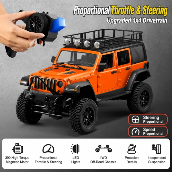 MN128 Jeep Wrangler 1:12 4WD Proportional RC Crawler