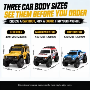 1:10 Scale 4WD RC Off-Road Rock Crawler with Lights – Full-Function Remote Control Toy Truck