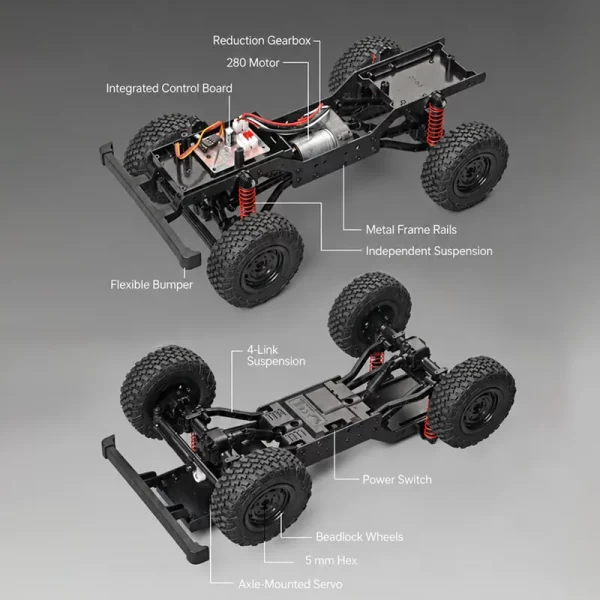 1:12 Land Rover Defender 90 4WD RC Rock Crawler – Full Proportional Off-Road Remote Control SUV with Water-Resistant Design