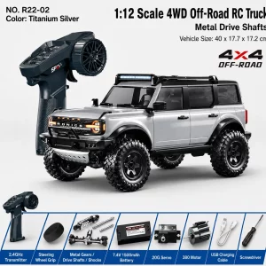 1:12 Ford Bronco Raptor 4-Door Full Proportional 4WD RC Crawler