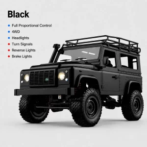 1:12 Land Rover Defender 90 4WD RC Rock Crawler – Full Proportional Off-Road Remote Control SUV with Water-Resistant Design