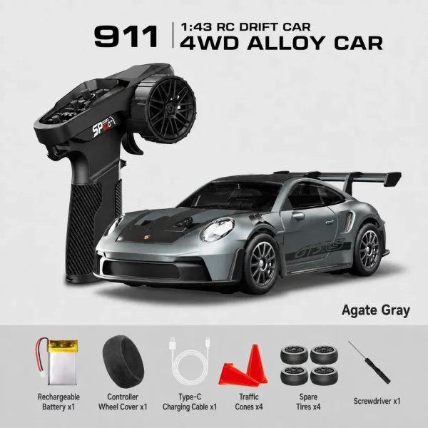 1:43 Scale Nissan GT-R & Porsche 911 4WD Full-Proportional RC Drift Cars