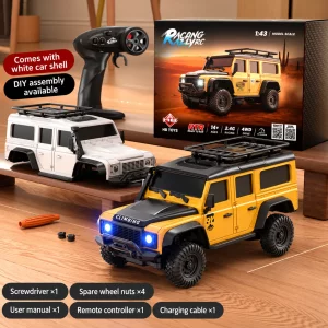 Professional 1:43 Scale 4WD Full-Proportional RC Rock Crawler – Mini Desktop Electric Off-Road Remote Control Car Toy for Boys