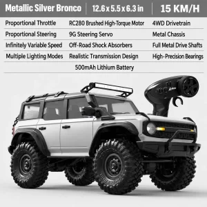 4WD RC Defender/Bronco Off-Road Rock Crawler – Professional RC Car Model Toy for Boys & Adults
