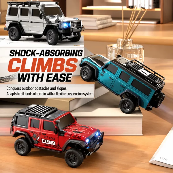Professional 1:43 Scale 4WD Full-Proportional RC Rock Crawler – Mini Desktop Electric Off-Road Remote Control Car Toy for Boys