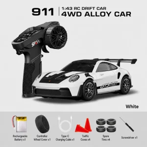 1:43 Scale Nissan GT-R & Porsche 911 4WD Full-Proportional RC Drift Cars