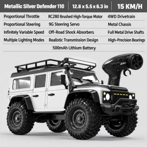 4WD RC Defender/Bronco Off-Road Rock Crawler – Professional RC Car Model Toy for Boys & Adults