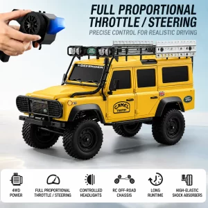 Land Rover Defender 4WD High-Power Full-Proportional RC Rock Crawler Off-Road Model Car