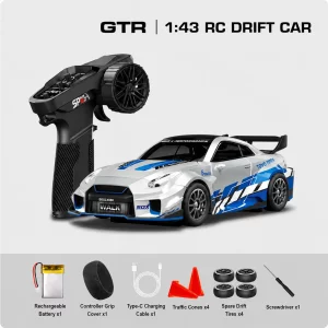 1:43 Scale Nissan GT-R & Porsche 911 4WD Full-Proportional RC Drift Cars