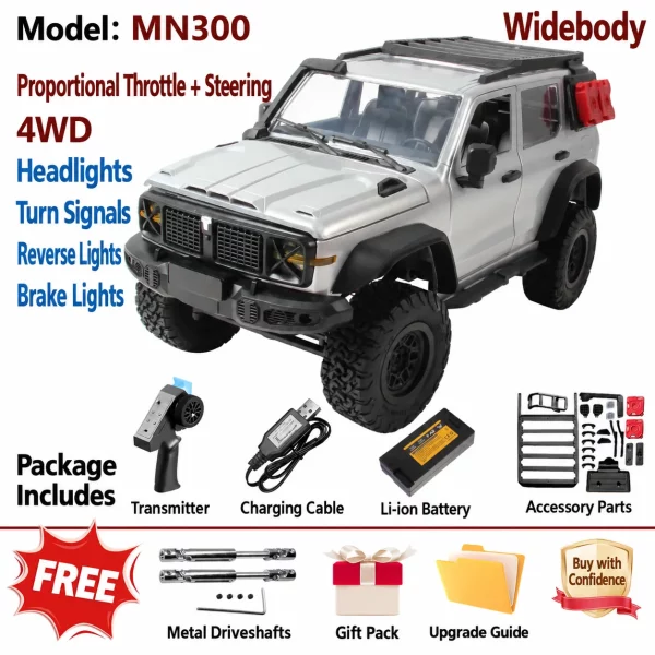 MN82 RC Upgrade Parts for Tank 300 / Wrangler 1:28 4WD Off-Road Rock Crawler