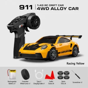 1:43 Scale Nissan GT-R & Porsche 911 4WD Full-Proportional RC Drift Cars