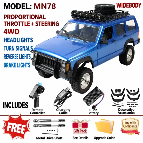 MN82 RC Upgrade Parts for Tank 300 / Wrangler 1:28 4WD Off-Road Rock Crawler