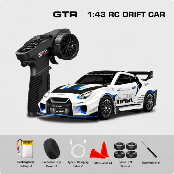 1:43 Scale Nissan GT-R & Porsche 911 4WD Full-Proportional RC Drift Cars