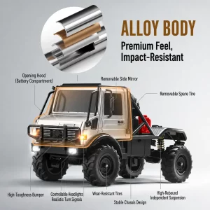Unimog Professional 4WD RC Rock Crawler Off-Road Camper Truck – Boys’ Toy