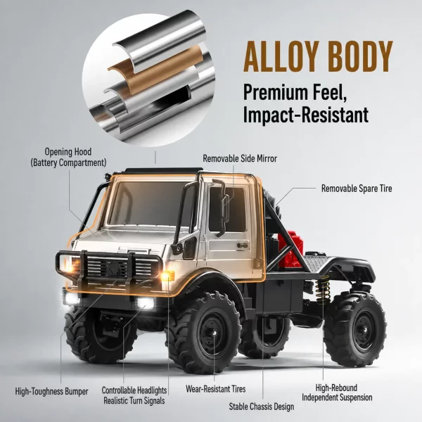 Unimog Professional 4WD RC Rock Crawler Off-Road Camper Truck – Boys’ Toy