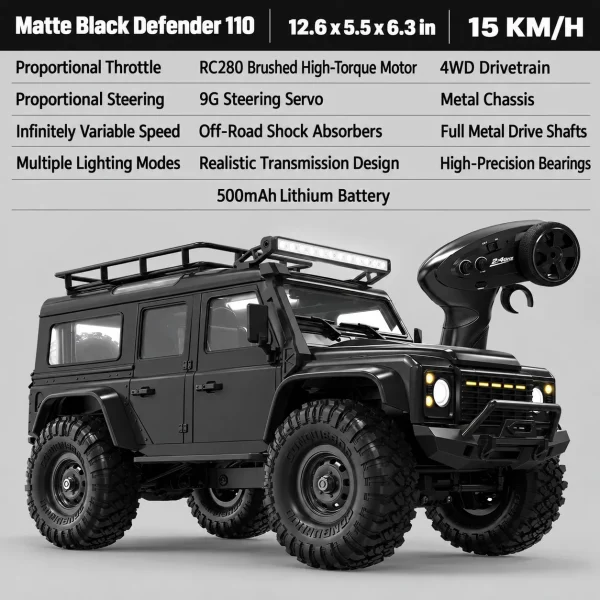 4WD RC Defender/Bronco Off-Road Rock Crawler – Professional RC Car Model Toy for Boys & Adults