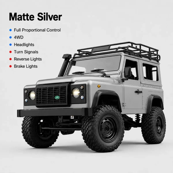 1:12 Land Rover Defender 90 4WD RC Rock Crawler – Full Proportional Off-Road Remote Control SUV with Water-Resistant Design