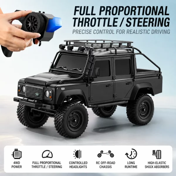Land Rover Defender 4WD High-Power Full-Proportional RC Rock Crawler Off-Road Model Car