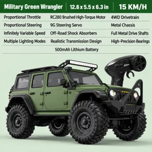 4WD RC Defender/Bronco Off-Road Rock Crawler – Professional RC Car Model Toy for Boys & Adults