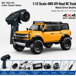 1:12 Ford Bronco Raptor 4-Door Full Proportional 4WD RC Crawler